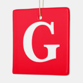 Anfangsbuchstaben Monogram Red White Schlicht Simp Keramikornament (Links)
