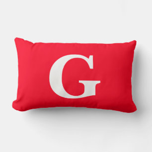 Anfangsbuchstaben Monogram Red White Schlicht Simp Lendenkissen
