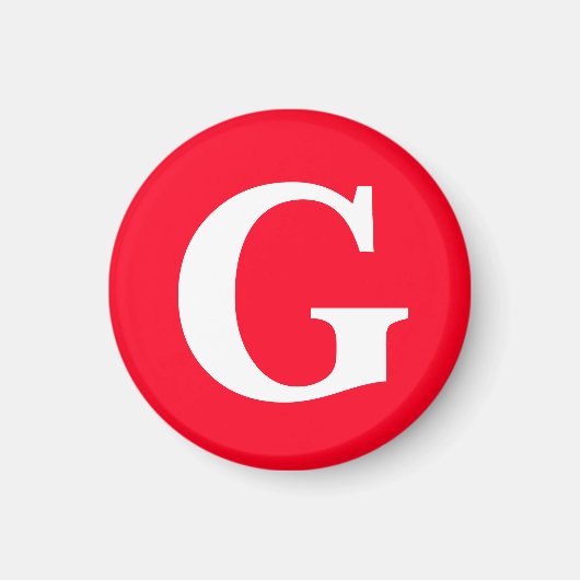 Anfangsbuchstaben Monogram Red White Schlicht Simp Magnet (Vorne)