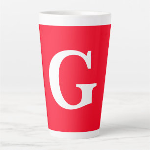 Anfangsbuchstaben Monogram Red White Schlicht Simp Milchtasse