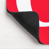 Anfangsbuchstaben Monogram Red White Schlicht Simp Mousepad (Ecke)