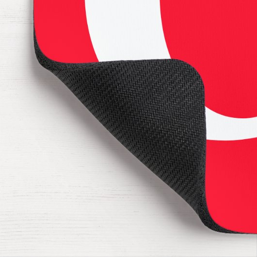 Anfangsbuchstaben Monogram Red White Schlicht Simp Mousepad (Ecke)