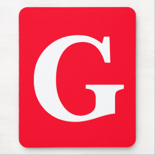 Anfangsbuchstaben Monogram Red White Schlicht Simp Mousepad