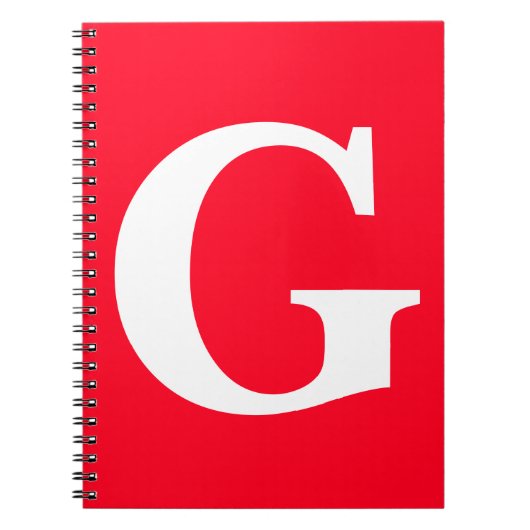 Anfangsbuchstaben Monogram Red White Schlicht Simp Notizblock (Vorderseite)