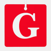 Anfangsbuchstaben Monogram Red White Schlicht Simp Ornament Aus Metall (Rückseite)