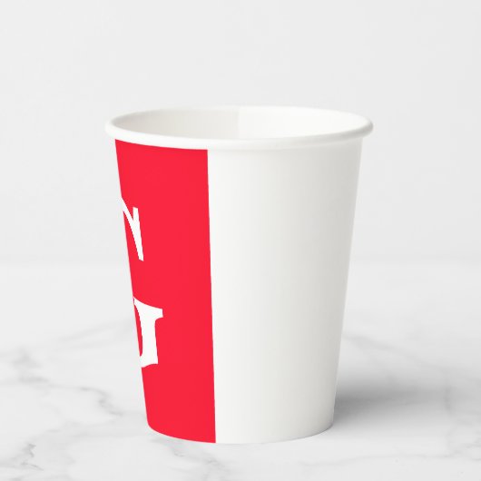Anfangsbuchstaben Monogram Red White Schlicht Simp Pappbecher (Links)
