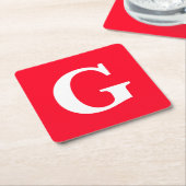 Anfangsbuchstaben Monogram Red White Schlicht Simp Rechteckiger Pappuntersetzer (angewinkelt)