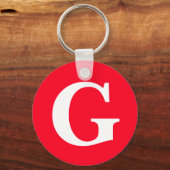 Anfangsbuchstaben Monogram Red White Schlicht Simp Schlüsselanhänger (Vorderseite)
