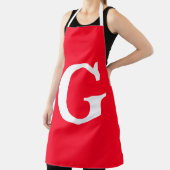 Anfangsbuchstaben Monogram Red White Schlicht Simp Schürze (InSitu)