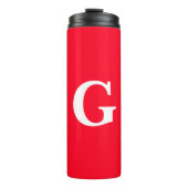 Anfangsbuchstaben Monogram Red White Schlicht Simp Thermosbecher (Vorderseite)