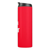 Anfangsbuchstaben Monogram Red White Schlicht Simp Thermosbecher (Nach rechts gedreht)