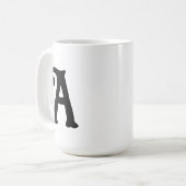 Anfangsbuchstaben Monogramm anpassbare Gegenwart Kaffeetasse (Vorderseite Links)