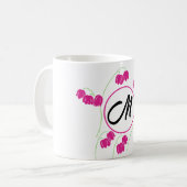 Anfangsbuchstaben Monogramm Floral Kaffeetasse (Vorderseite Links)