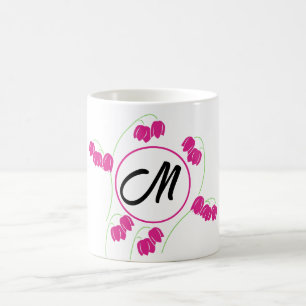 Anfangsbuchstaben Monogramm Floral Kaffeetasse