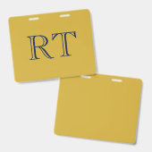 Anfangsbuchstaben Monogramm Gold & Blau Schlicht E Ausweis (Vorder- & Rückseite)