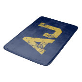 Anfangsbuchstaben Monogramm Gold & Blau Schlicht E Badematte (Schrägansicht)