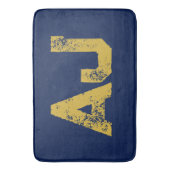 Anfangsbuchstaben Monogramm Gold & Blau Schlicht E Badematte (Vorderseite Vertikal)