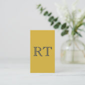 Anfangsbuchstaben Monogramm Gold & Blau Schlicht E Begleitkarte (Stehend Vorderseite)
