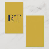 Anfangsbuchstaben Monogramm Gold & Blau Schlicht E Begleitkarte (Vorne/Hinten)