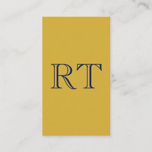 Anfangsbuchstaben Monogramm Gold & Blau Schlicht E Begleitkarte (Vorderseite)