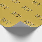 Anfangsbuchstaben Monogramm Gold & Blau Schlicht E Geschenkpapier (Ecke)