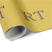 Anfangsbuchstaben Monogramm Gold & Blau Schlicht E Geschenkpapier (Rolleneckpunkt)