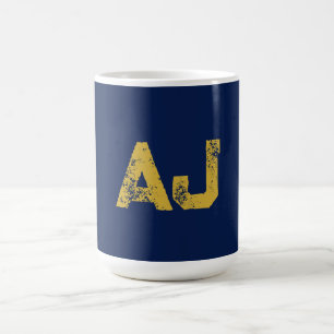 Anfangsbuchstaben Monogramm Gold & Blau Schlicht E Kaffeetasse