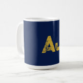 Anfangsbuchstaben Monogramm Gold & Blau Schlicht E Kaffeetasse (Vorderseite Links)