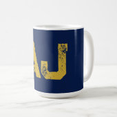 Anfangsbuchstaben Monogramm Gold & Blau Schlicht E Kaffeetasse (VorderseiteRechts)