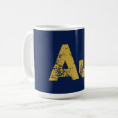 Anfangsbuchstaben Monogramm Gold & Blau Schlicht E Kaffeetasse (Vorderseite Links)
