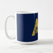 Anfangsbuchstaben Monogramm Gold & Blau Schlicht E Kaffeetasse (Links)
