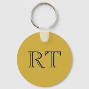 Anfangsbuchstaben Monogramm Gold & Blau Schlicht E Schlüsselanhänger