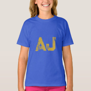 Anfangsbuchstaben Monogramm Gold & Blau Schlicht E T-Shirt