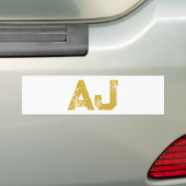 Anfangsbuchstaben Monogramm Gold Farbe Schlicht Ei Autoaufkleber (Auf Auto)