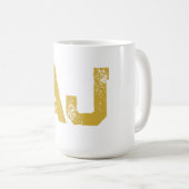 Anfangsbuchstaben Monogramm Goldfarbe Schlicht Ein Kaffeetasse (VorderseiteRechts)