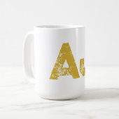 Anfangsbuchstaben Monogramm Goldfarbe Schlicht Ein Kaffeetasse (Vorderseite Links)