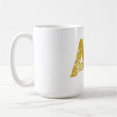 Anfangsbuchstaben Monogramm Goldfarbe Schlicht Ein Kaffeetasse (Links)
