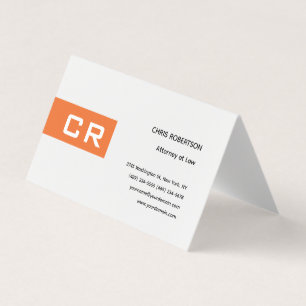 Anfangsbuchstaben Monogramm Modern Minimalistisch Visitenkarten