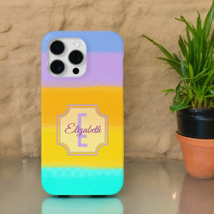 Anfangsbuchstaben Monogramm Regenbogenpinselstrich Case-Mate iPhone Hülle
