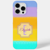 Anfangsbuchstaben Monogramm Regenbogenpinselstrich Case-Mate iPhone Hülle (Rückseite)