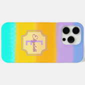 Anfangsbuchstaben Monogramm Regenbogenpinselstrich Case-Mate iPhone Hülle (Rückseite (Horizontal))