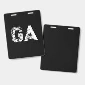 Anfangsbuchstaben Monogramm Schwarz Weiß Schlicht Ausweis (Vorder- & Rückseite)