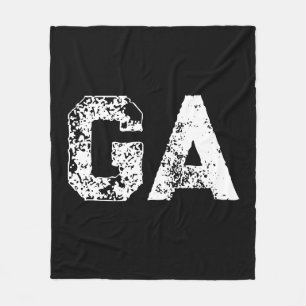 Anfangsbuchstaben Monogramm Schwarz Weiß Schlicht Fleecedecke