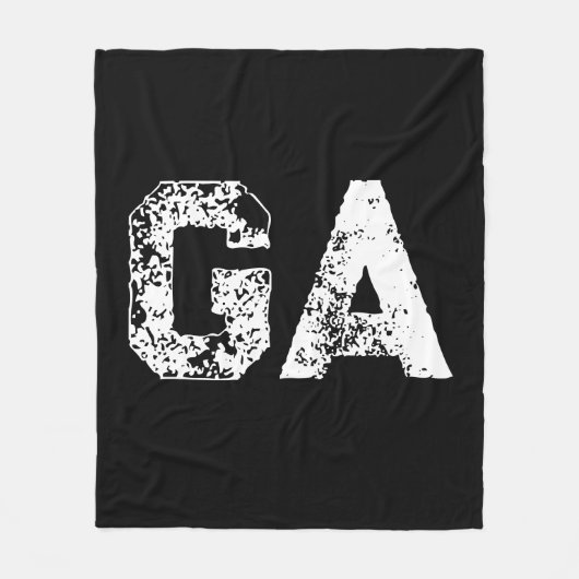 Anfangsbuchstaben Monogramm Schwarz Weiß Schlicht Fleecedecke (Vorderseite)