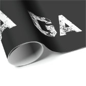 Anfangsbuchstaben Monogramm Schwarz Weiß Schlicht Geschenkpapier (Rolleneckpunkt)