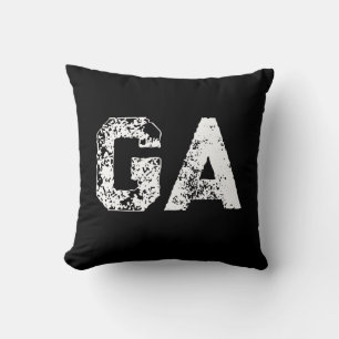 Anfangsbuchstaben Monogramm Schwarz Weiß Schlicht Kissen