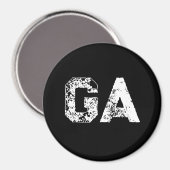 Anfangsbuchstaben Monogramm Schwarz Weiß Schlicht Magnet (Vorderseite/Rückseite)