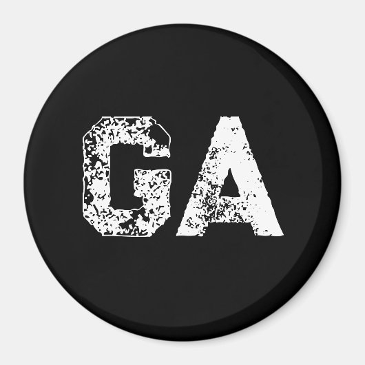 Anfangsbuchstaben Monogramm Schwarz Weiß Schlicht Magnet (Vorne)