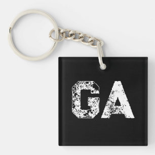 Anfangsbuchstaben Monogramm Schwarz Weiß Schlicht Schlüsselanhänger