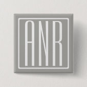 Anfangsbuchstaben Monogramm | Weiß auf Hellgrau Button (Vorderseite)